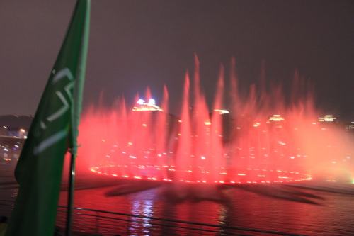 梅溪湖音乐喷泉现场